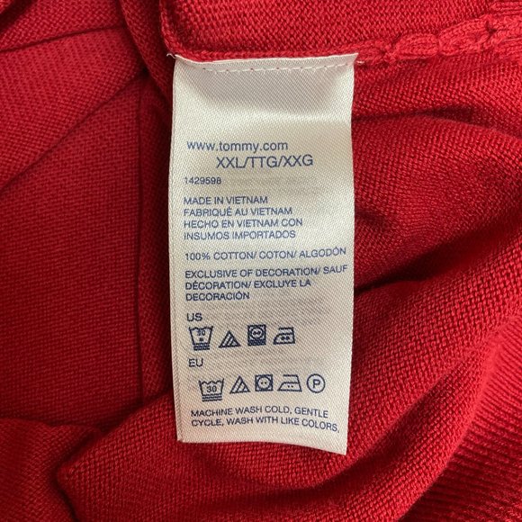 Tommy Hilfiger Crewneck Pullover Sweater XXL Chili Pepper Red NWT 100% Cotton - Picture 6 of 16